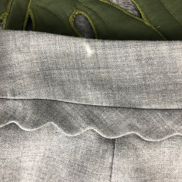 J Crew Light Grey Wool Skirt w/Scalloped Waistband - Picture 7 of 12